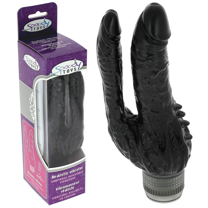 Vibromasseur Double Pénétration Réaliste Noir