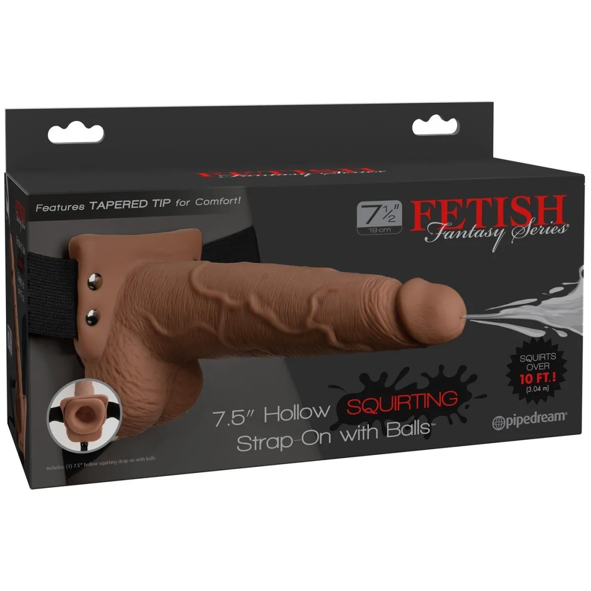 Cinto oco dildo bronzeado que ejacula Ff - 19 Cm