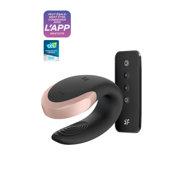 Vibromasseur USB Connecté Double Love Noir  